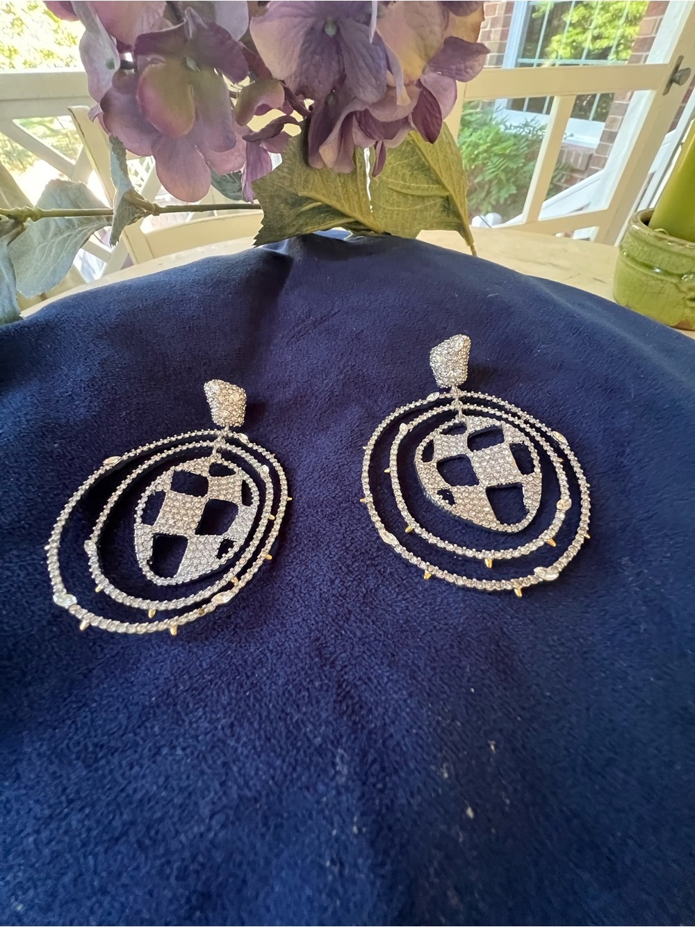 Alexis Bittar Pave Checkerboard Orbiting Earrings